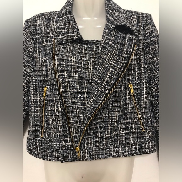 SUNDAYS bliss lined jacket navy zip up top blazer size small - Picture 5 of 10